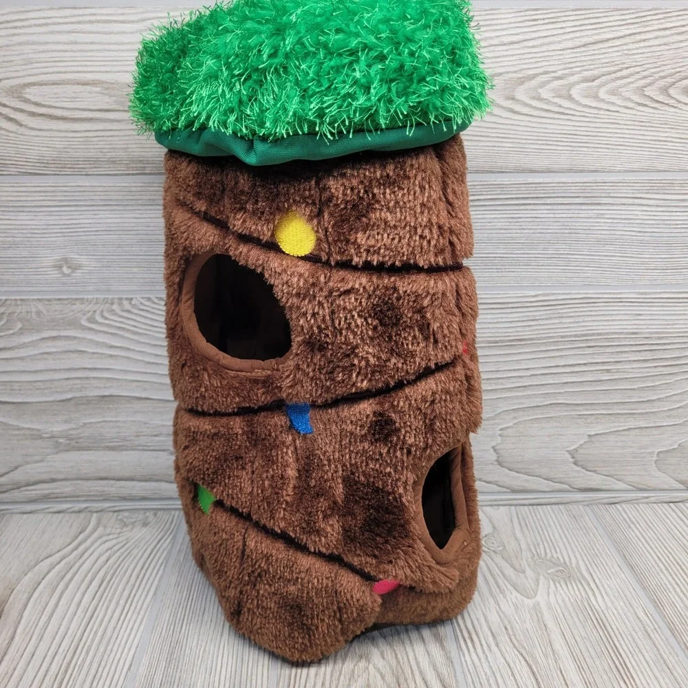 Frisco Holiday Hide and Seek Monkey Christmas Lights Tree Trunk Plush Dog Toy‎